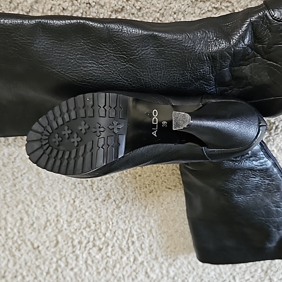 EUC Size 9 Black Aldo Leather Upper boots - Picture 3 of 10